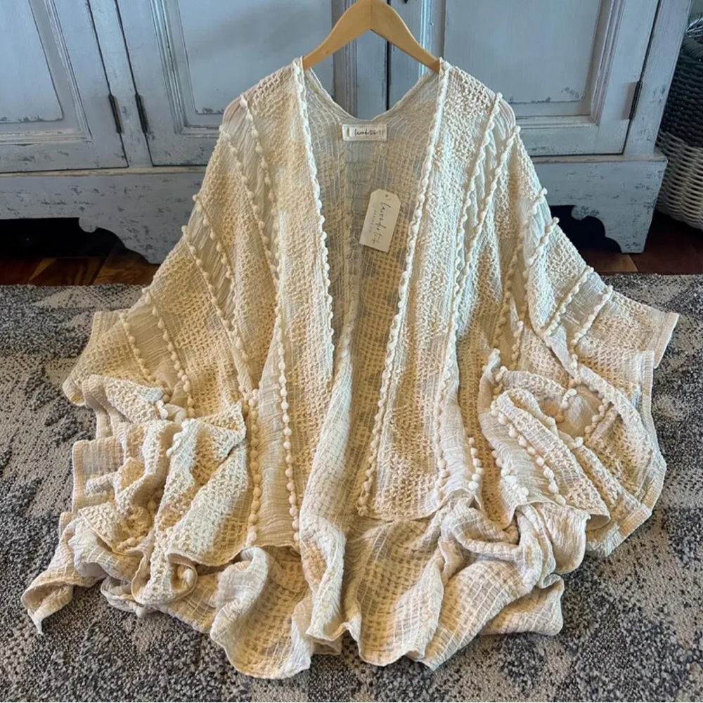 New Bohemian Knit Textured Airy Lightweight Cardigan Sweater Duster Top Beach